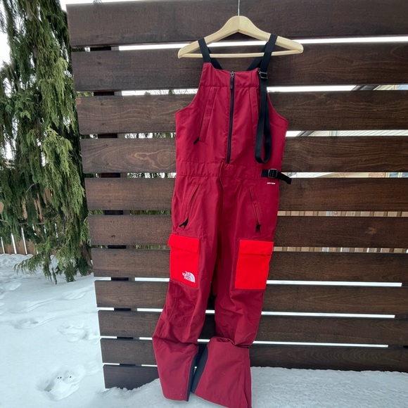 The North Face Burgundy and Red Ski Bib - Picture 2 of 6